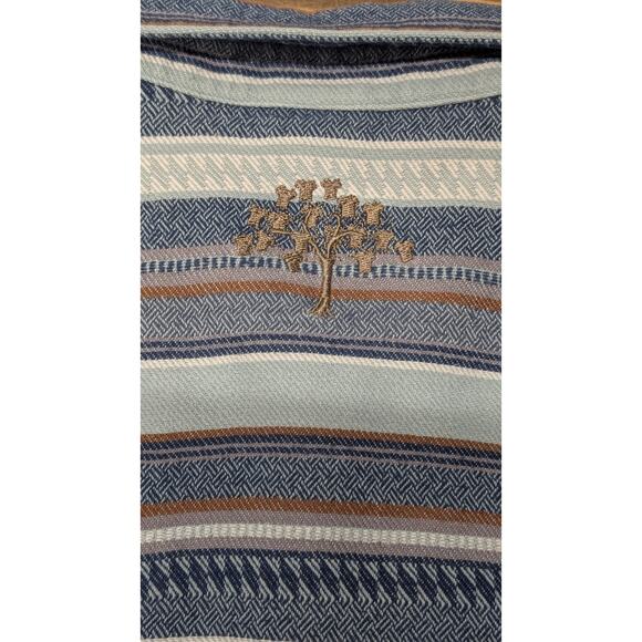 PATAGONIA Womens Fjord Flannel Shirt Blue Brown White Stripe Organic Cotton sz M - Picture 5 of 12